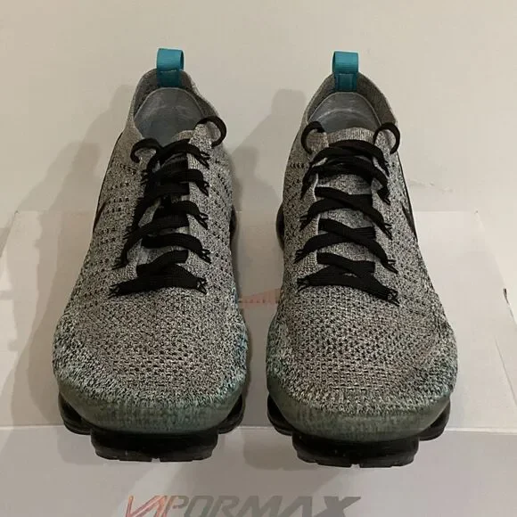 Nike Air VaporMax Flyknit 2 Mens 11.5 Black Dusty Cactus Hyper Jade Sneaker - Picture 8 of 16